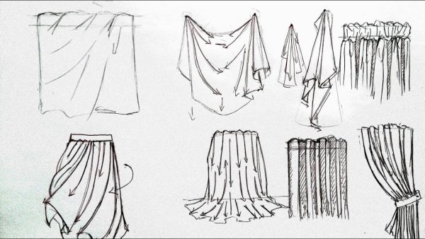 Рисование складок и драпировок