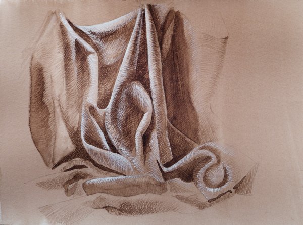 Драпировка Дюрера карандашом