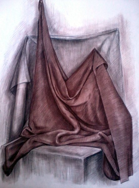 Драпировка карандашом