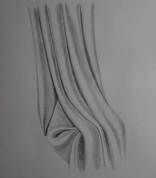 Складки карандашом