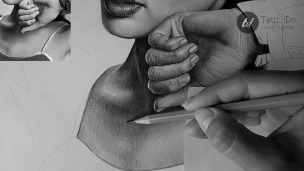 Кожа человека карандашом