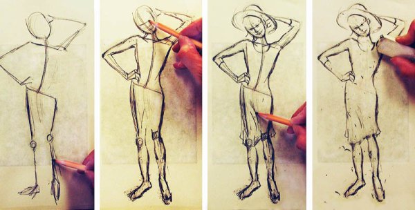 Как рисовать коньки поэтапно