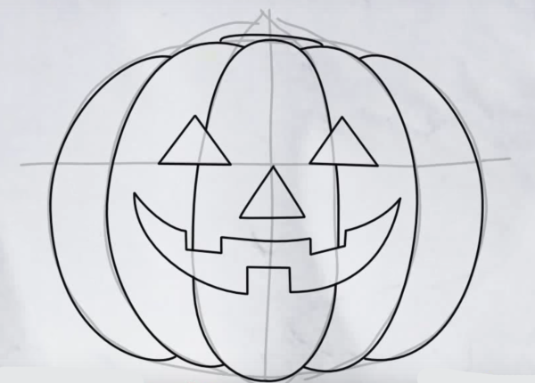 Тыква на Хэллоуин для срисовки