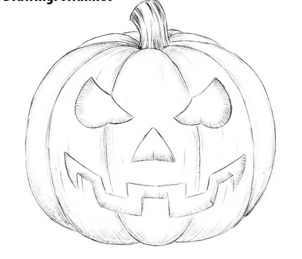 Тыква на Хэллоуин для срисовки
