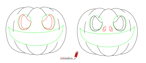 Рисунки на Хэллоуин поэтапно