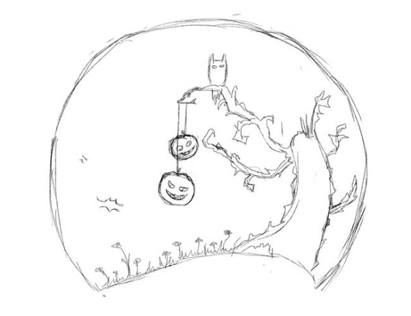 Привидения тыквы и пауки на Хэллоуин