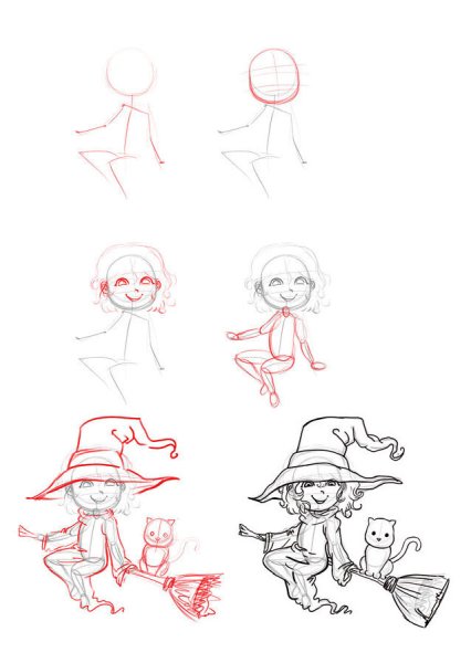 Хэллоуинские тыквы для срисовки