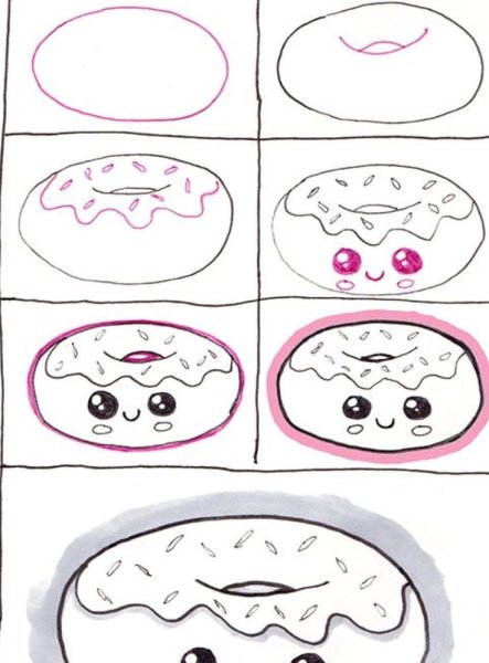 Пошаговые рисунки кавай