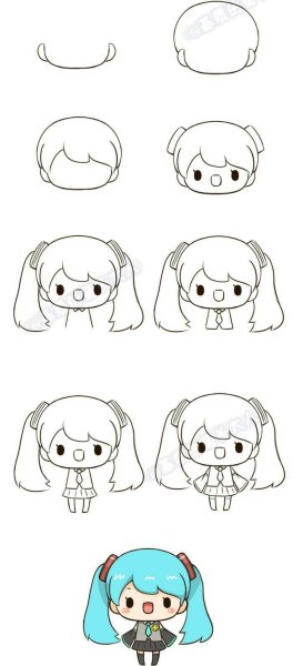 Пошаговые милые рисунки