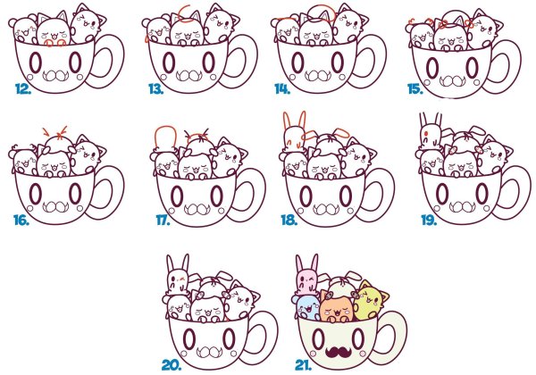 Каваи рисунки для срисовки легкие