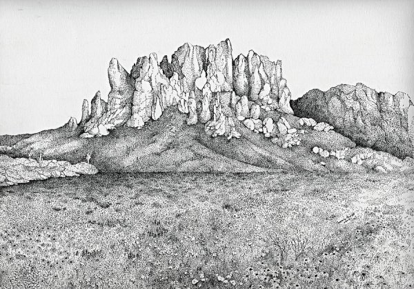 Скалы карандашом