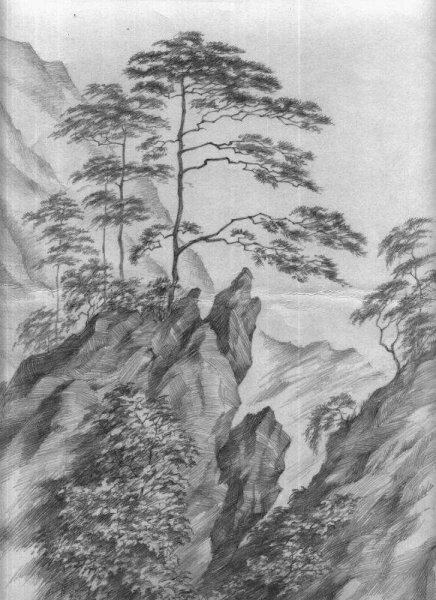 Рисунок скалы Кавалерово