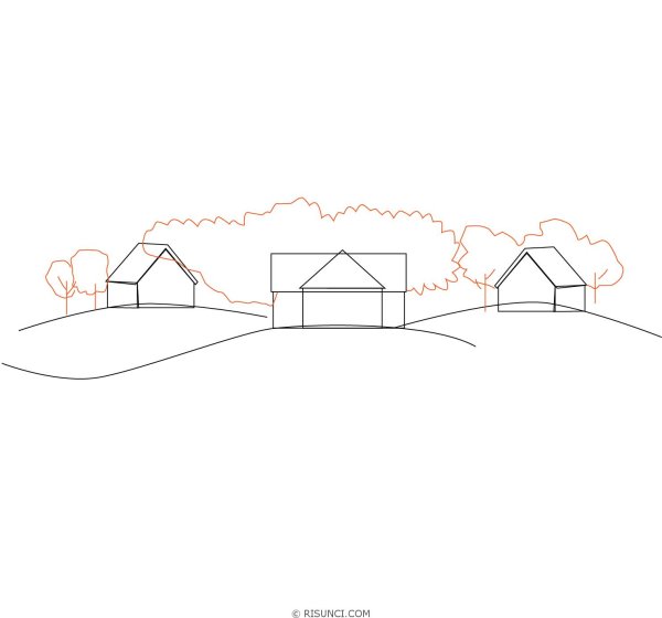 Срисовать деревню