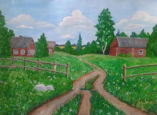 Рисовать Деревенские пейзажи
