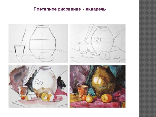 Этапы рисования натюрморта