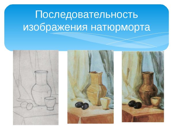 Последовательность рисования натюрморта