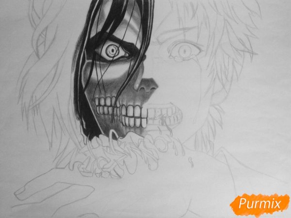 Титан Эрена карандашом