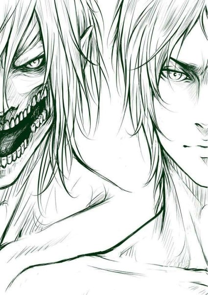 Эрен Титан для срисовки