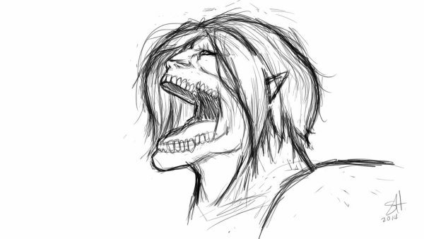 Эрен Титан для срисовки