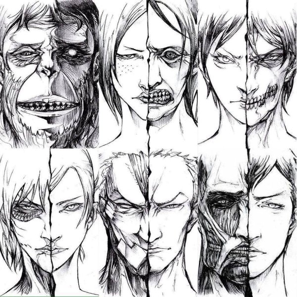 Атака титанов Эрен рисовка