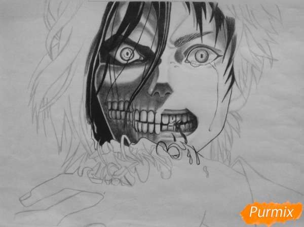 Атаку титанов нарисовать Эрена титана