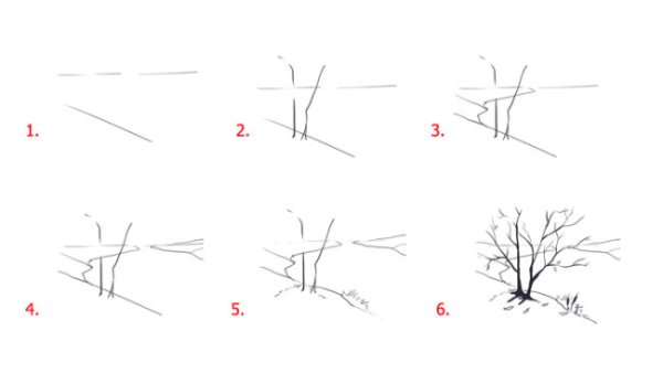 Пейзаж карандашом для начинающих пошагово