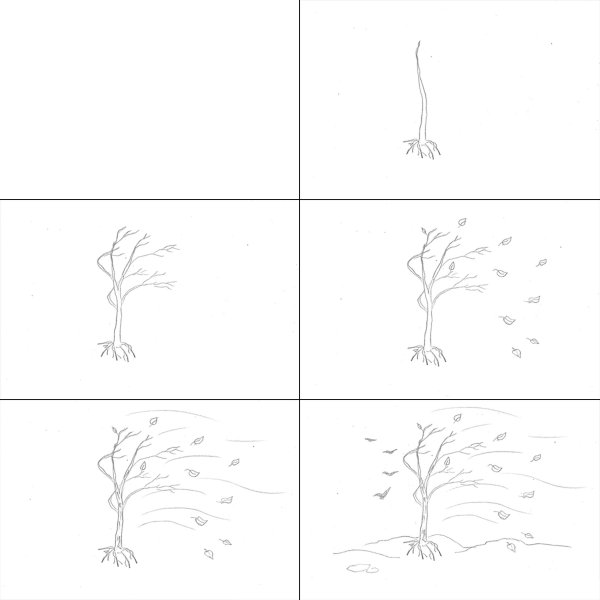 Схема рисования пейзажа