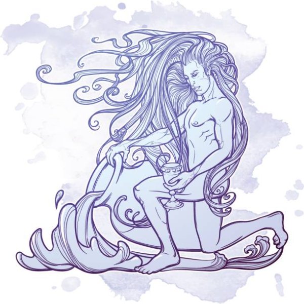 Водолей карандашом