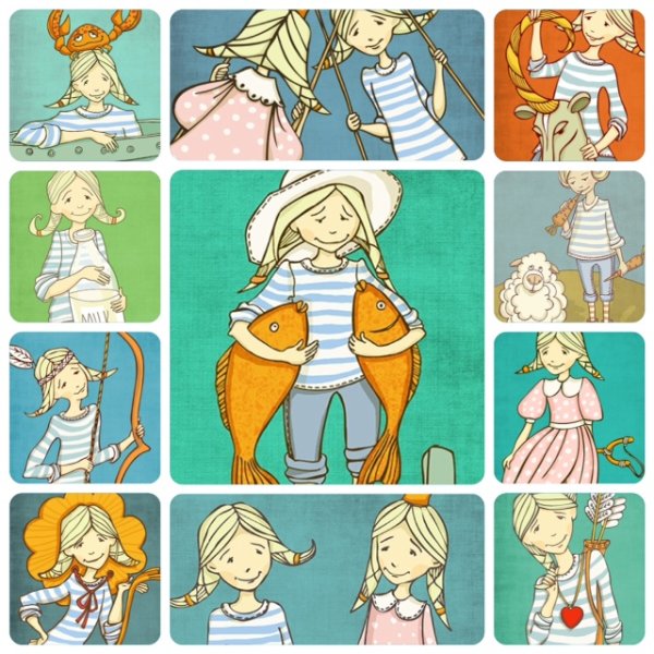 Водолей лёгкий и прикольный рисунок