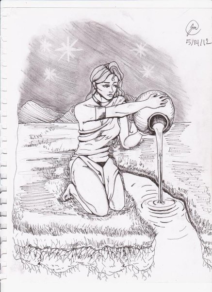 Водолей карандашом