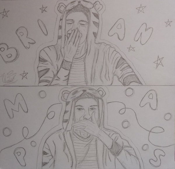 Брайан Мапс карандашом