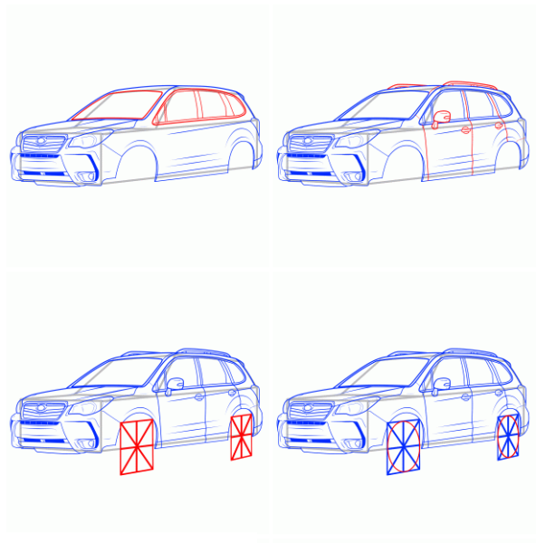 Рисунки машин для начинающих