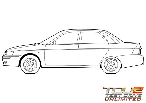 Раскраска Приора сбоку