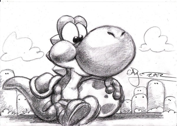 Рисунки для срисовки Йоши легко