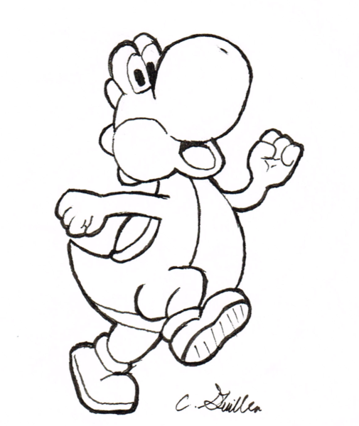 Рисунки для срисовки Йоши