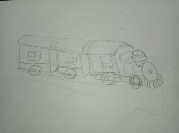 Поэтапное рисование поезда