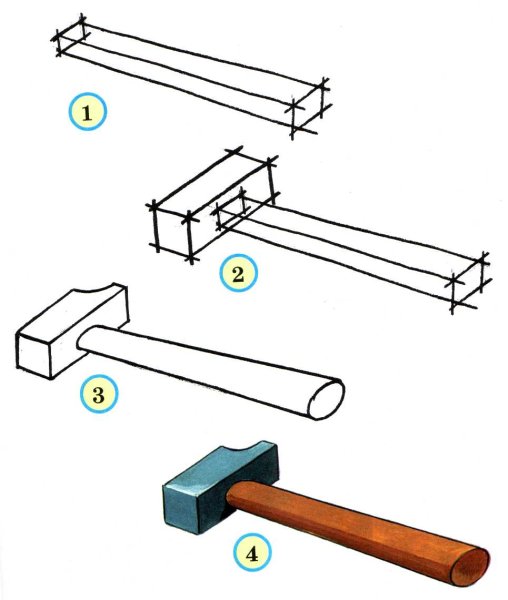 Рисование с натуры столярных инструментов.