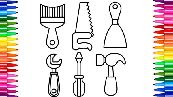 Инструменты трафареты для детей