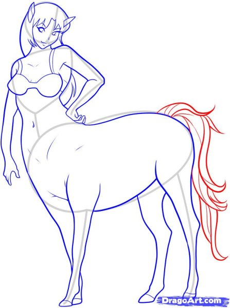 Поэтапное рисование кентавра