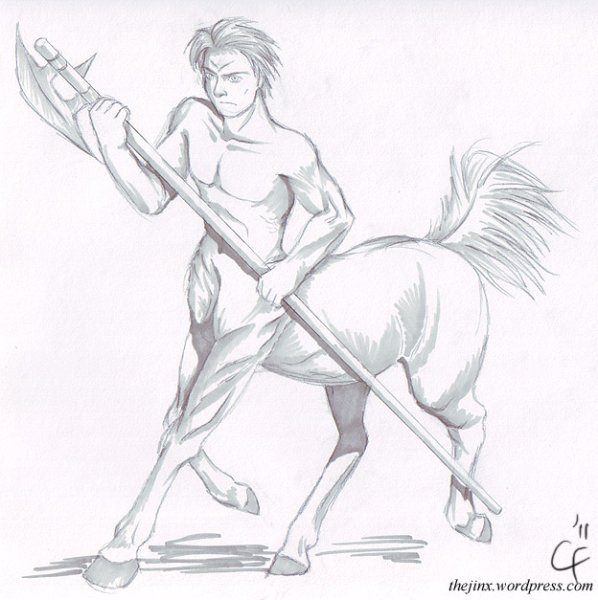 Кентавр для срисовки лёгкий