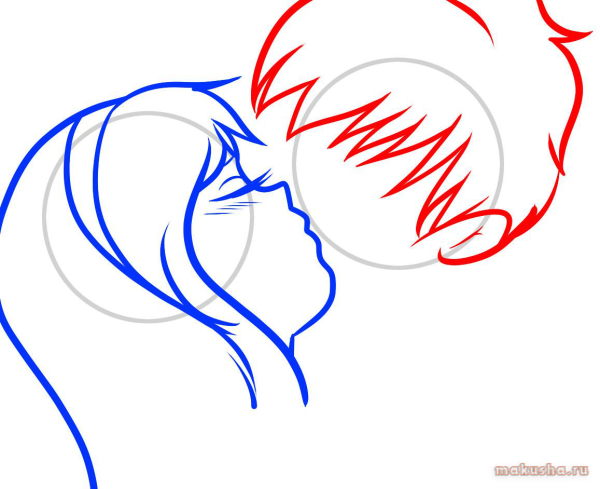 Поцелуй срисовать