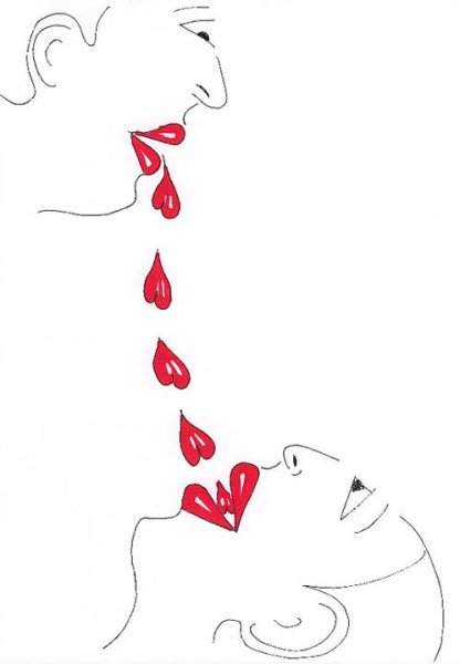 Воздушный поцелуй рисунок