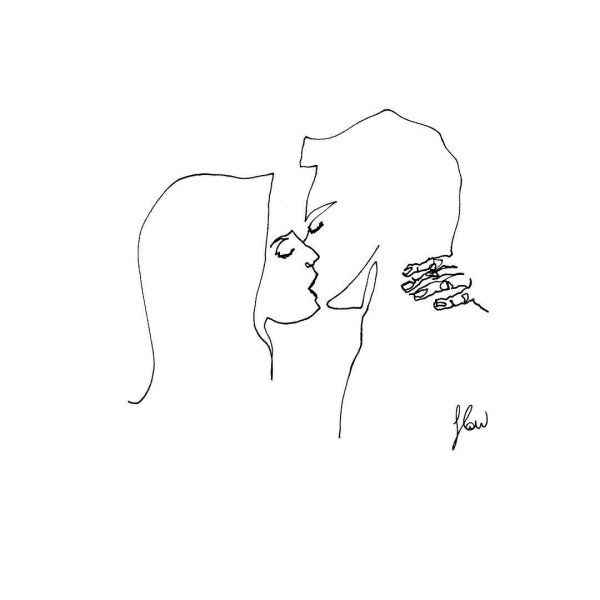 Нарисовать поцелуй губы