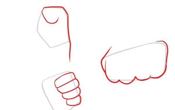 Кулак карандашом поэтапно