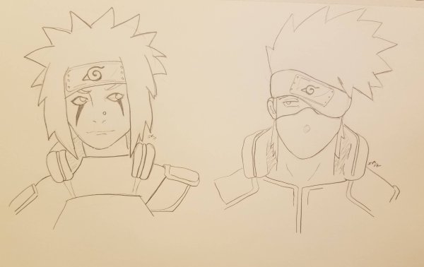 Наруто и Джирайя для срисовки