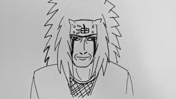 Джирайя и Наруто карандашом