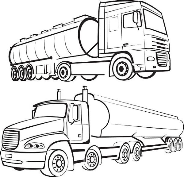 Грузовая машина с цистерной силуэт