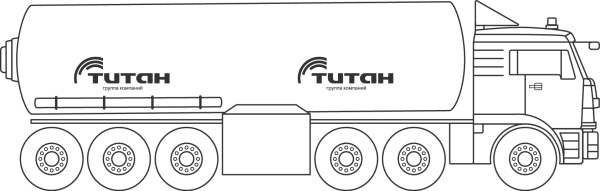 Чертеж КАМАЗ 54115 С прицепом бензовоз