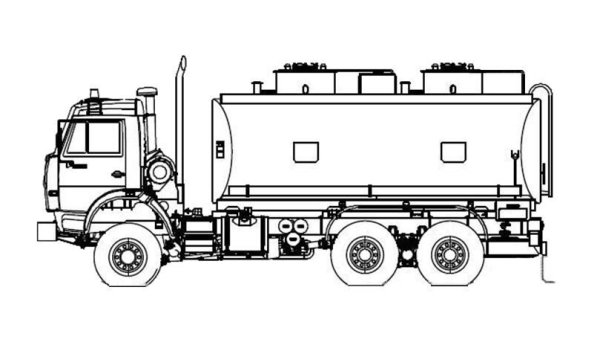 Шасси автоцистерны 30 м3 габариты