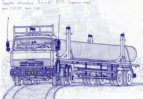 Грузовик карандашом